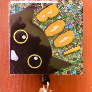Halloween Black Cat Badge Reel